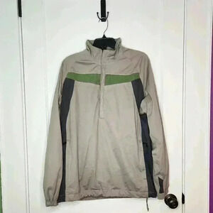 Nike Golf Storm Half Zip Windbreaker Tan Green Men's Medium